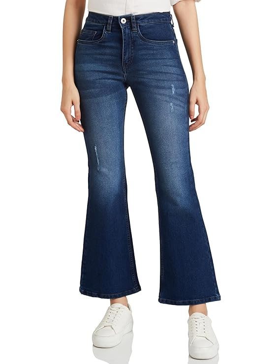 Amazon Brand - Symbol Women Flared Bootcut Jeans (mid Rise Full Length) (available In Plus Sizes) 549