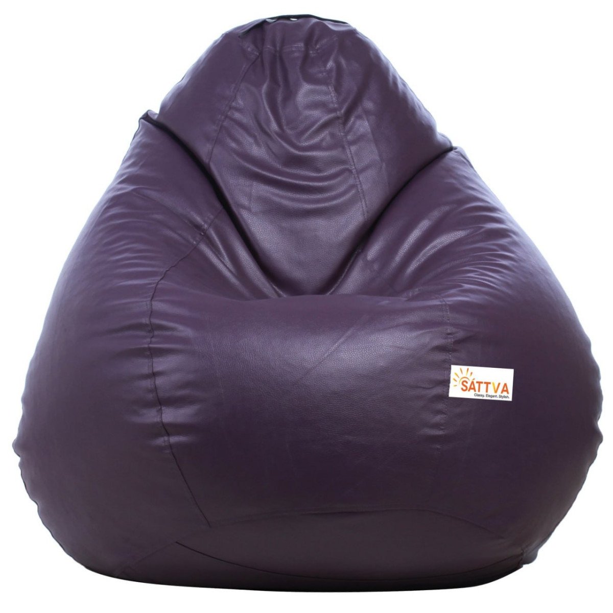 Sattva Classic Teardrop Shape Bean Bag Cover (without Beans) Xl Size - Purple 481