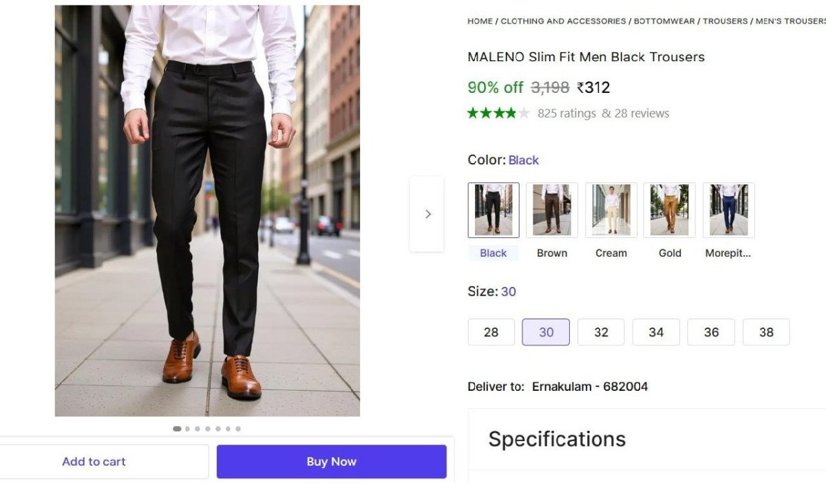 Men Slim Fit Gold Trousers 312