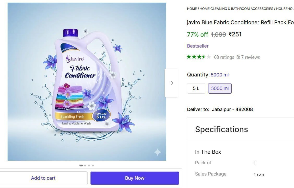 Javiro Blue Fabric Conditioner 5l 251
