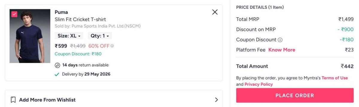 Myntra Loot 60 On Puma Extra 30 Apply Coupon Spl30