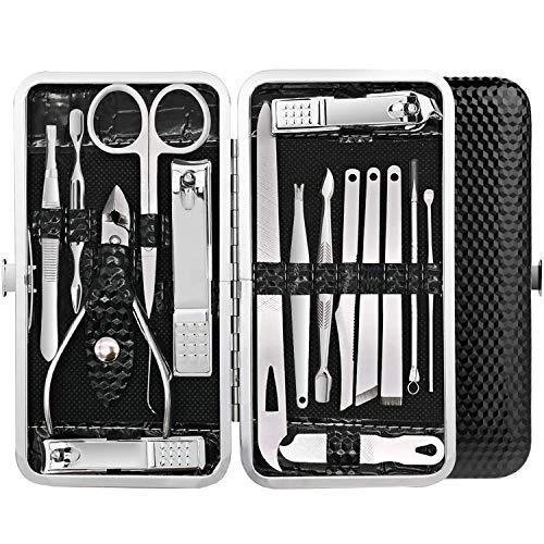 Manicure Pedicure 16 Tools Set Nail Clippers Stainless Steel Professional Nail Scissors Grooming Kits 243