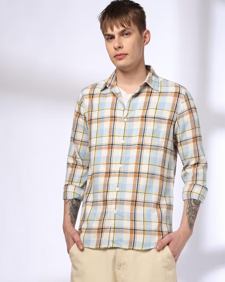 Lee Cooper Men Checked Regular Fit Shirt With