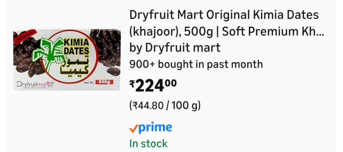 Grab Original Kimia Khajoor (500g) At 224 Coupon Sonu Sood Trusted Brand