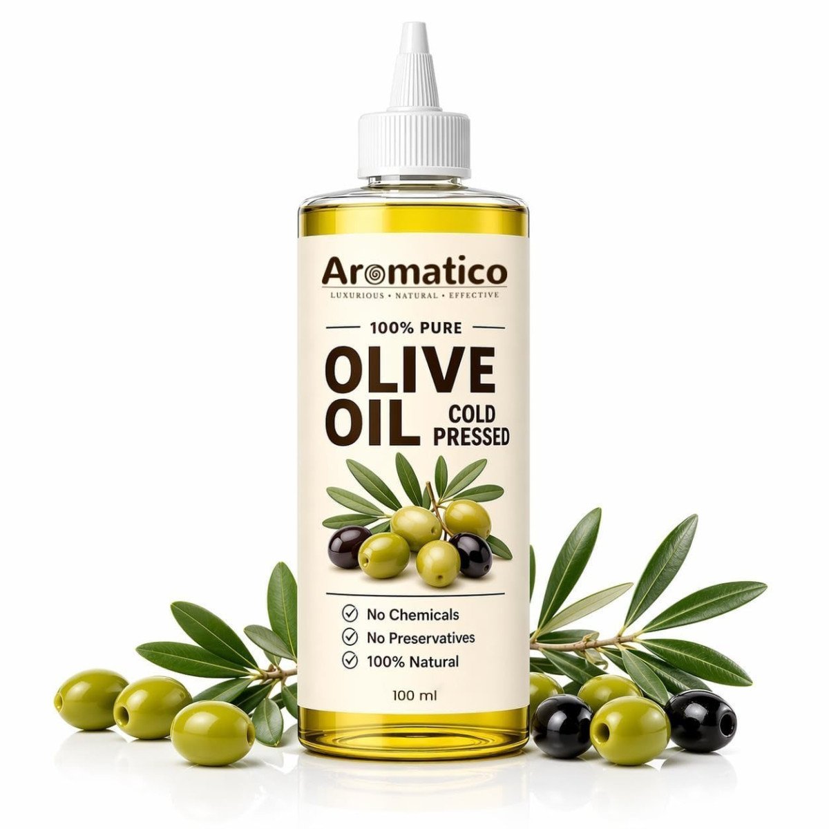 Aromatico Olive Oil Extra Virgin 100 Pure Cold Pressed Oil For Hair Skin Body Deep Nourishment 263