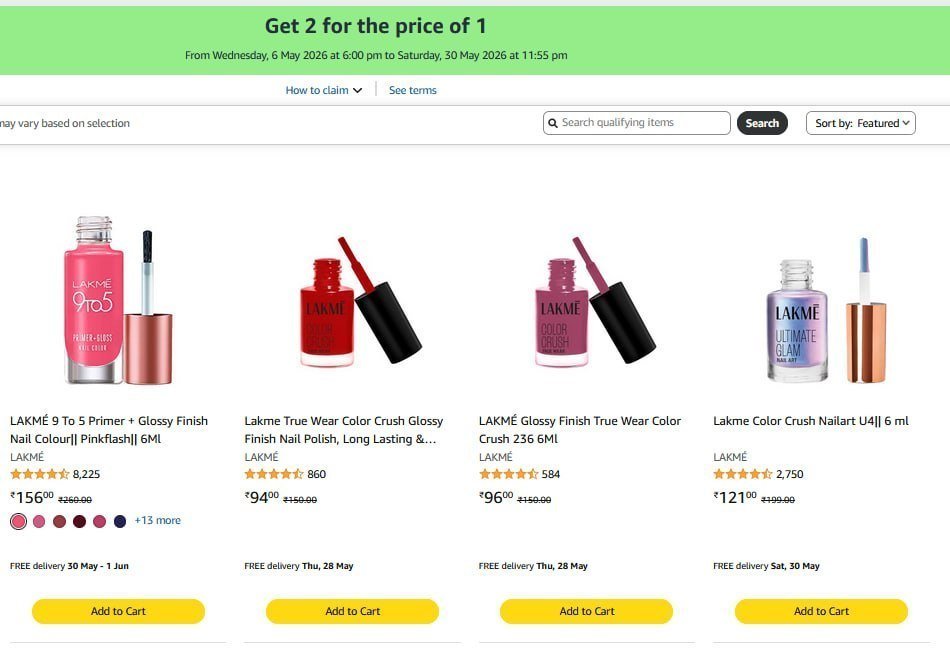 Looootlakme Buy 1 Get 1 Amazon Rs 60 Amazon