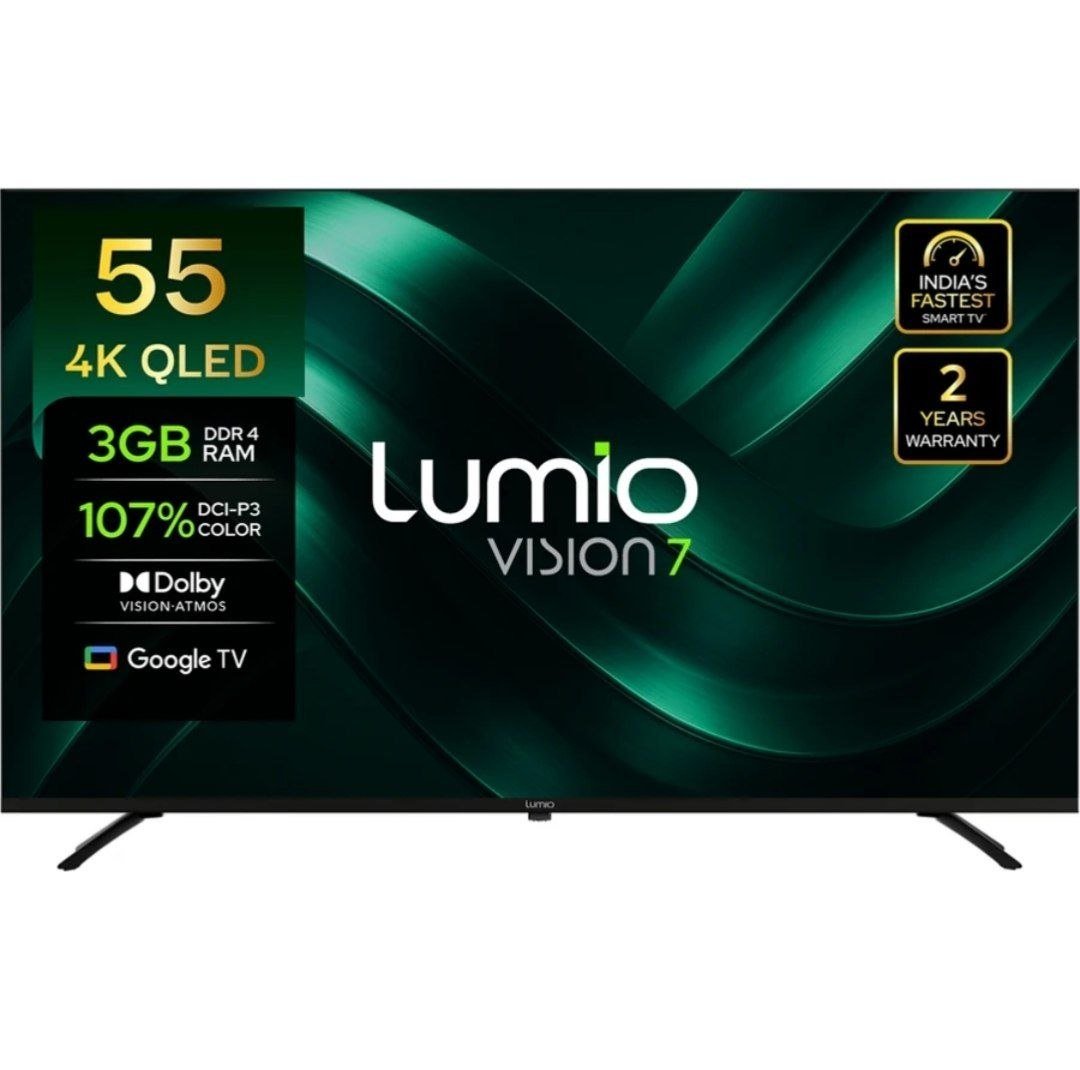 Lumio Vision 7 139 Cm (55 Inch) Qled Ultra Hd (4k) Smart Google Tv With 4k 