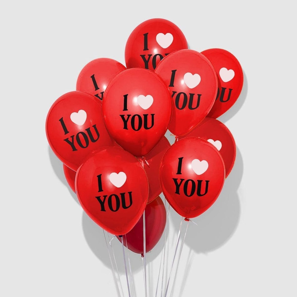 Itaf Set Of 50 Pcs Red Printed I Love You Pastel Balloon 60