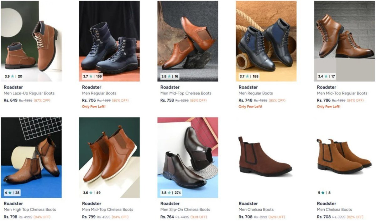 Myntra 87 On Roadster Boots Men S Women