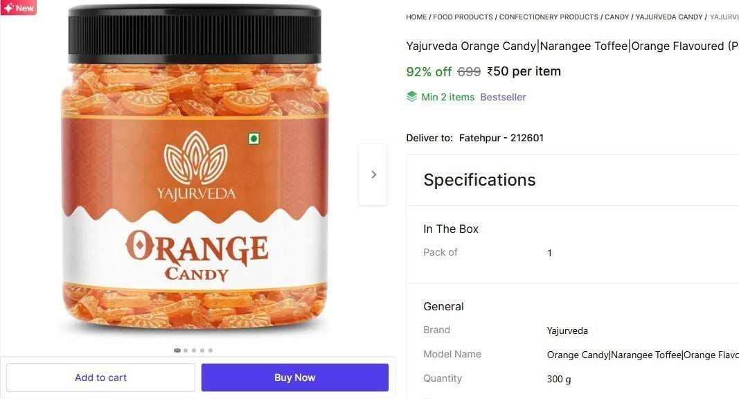 Orange Candy (300 G) 50min 2 Buy