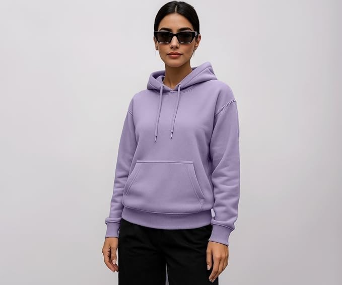 Juneberry Cotton Spun Casual Solid Full Sleeves Women Stylish Hooded Neck Regular Fit Hoodie For Winter 172