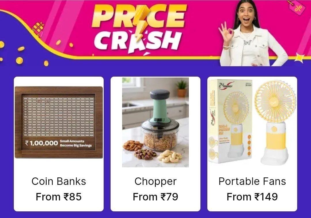 Shopsy Crash Dealsportable Fan Chopper Coin Bank Buy Minimum Order Qnty