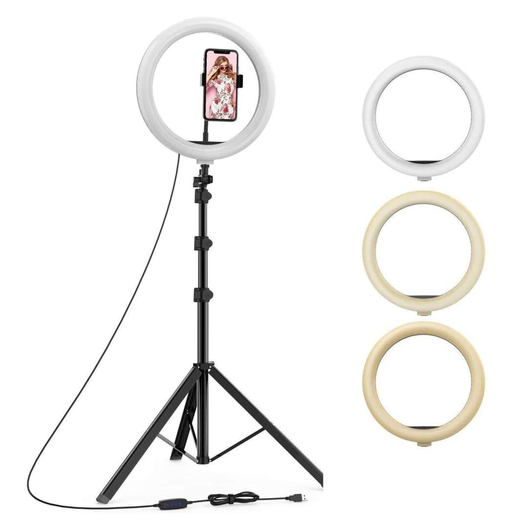 Tygot 10 Inches Big Led Ring Light For Camera Phone Tiktok Youtube Video Shooting And Makeup 569