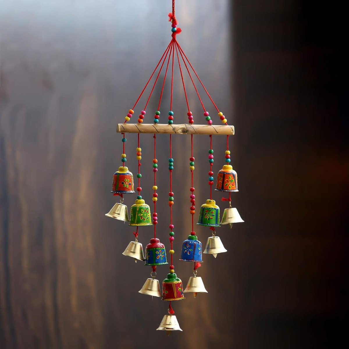 Ecraftindia Multicolour Handcrafted Decorative Window Door Wall Hanging Bells 162