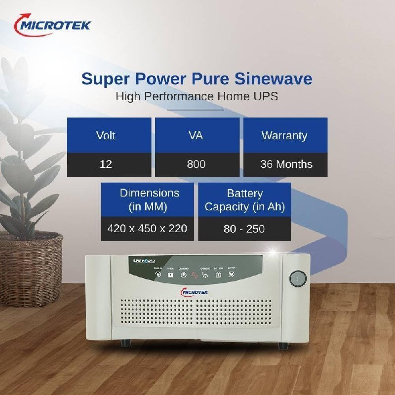 Microtek Super Power 900 Pure Sinewave 800va 12v Inverter 4461