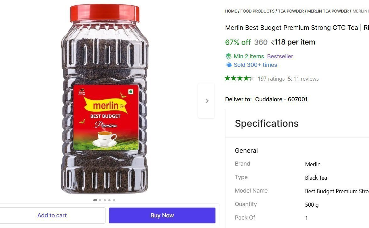 Gm Tea Jar 118 Min Buy - 2