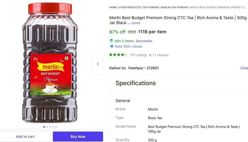 Gm Tea Jar 118min Buy - 2