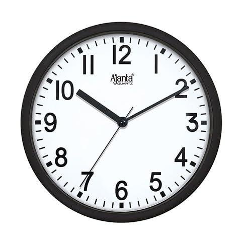 Ajanta Quartz Step Movement Plastic Wall Clock (black) 249