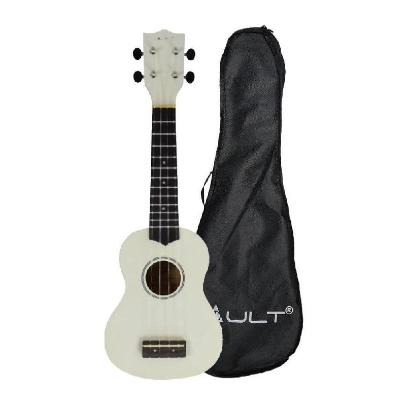 Vault Uk-003 Soprano Colourful Ukulele 21 Inch With Gig-bag - White 1 799