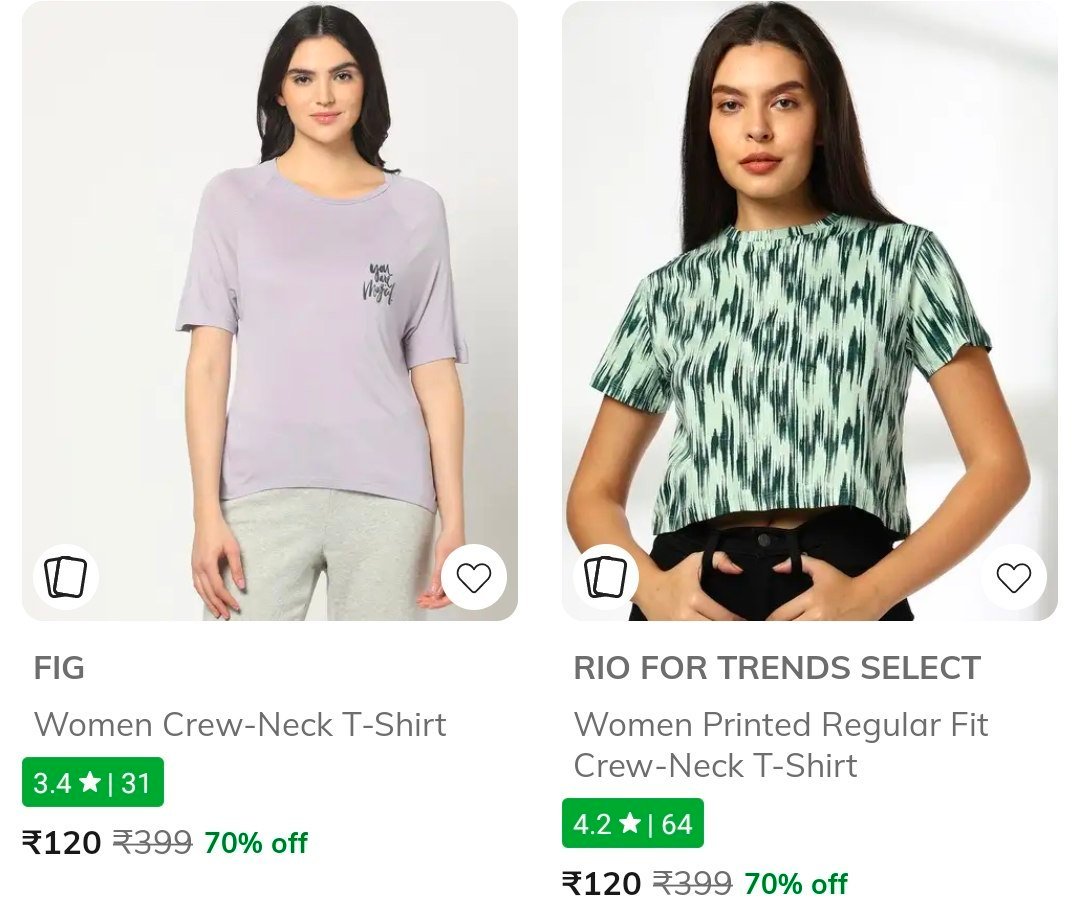Ajio Loot Min 70 On Women T-shirts Starting From 110 Links