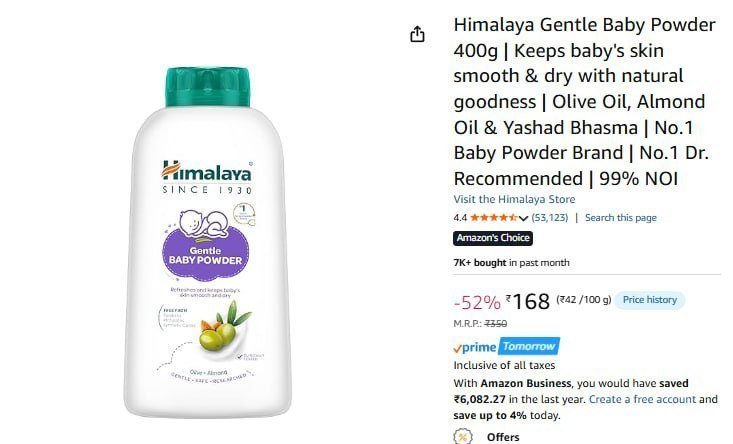 Imalaya Baby Powder 400g 168