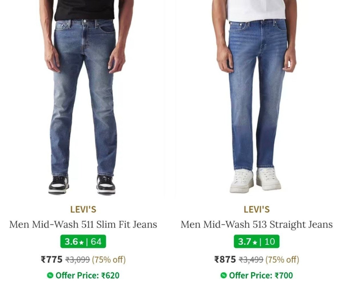 Ajio 75 On Levi S Mens Jeans