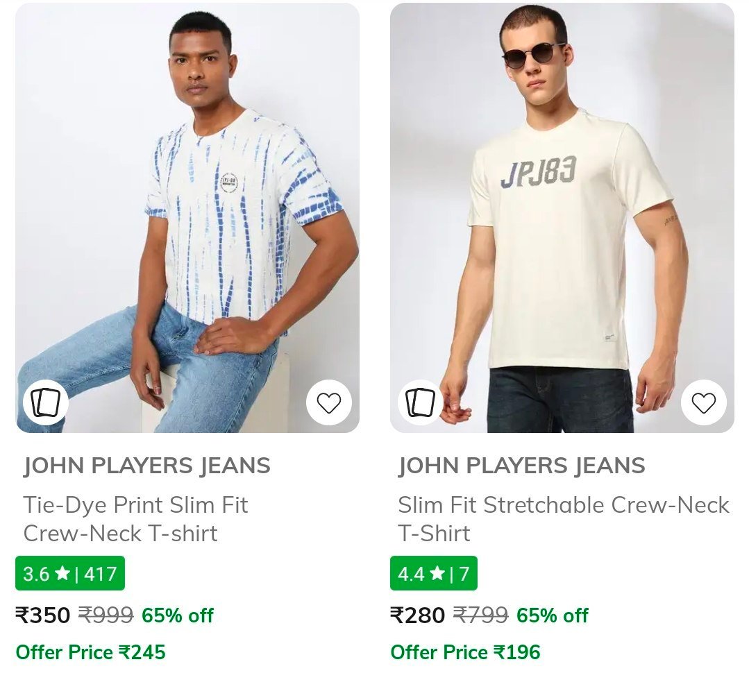 Ajio Loot 70 On John Players Clothing Jeans Shirt 