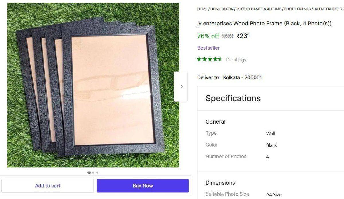 Wood Photo Frame (black 4 Photo(s) 231