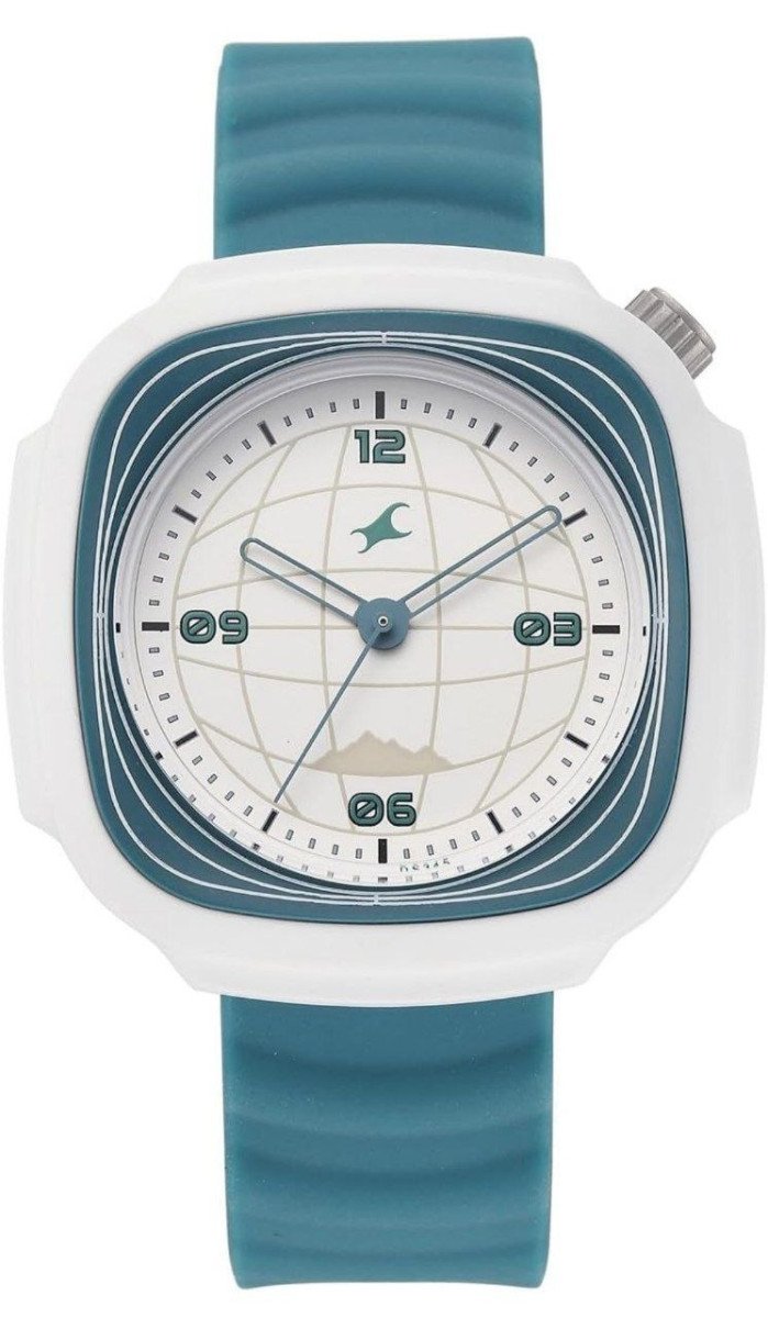 Fastrack-tees Hype Adventure Quartz Analog White Dial Green Silicon Strap W