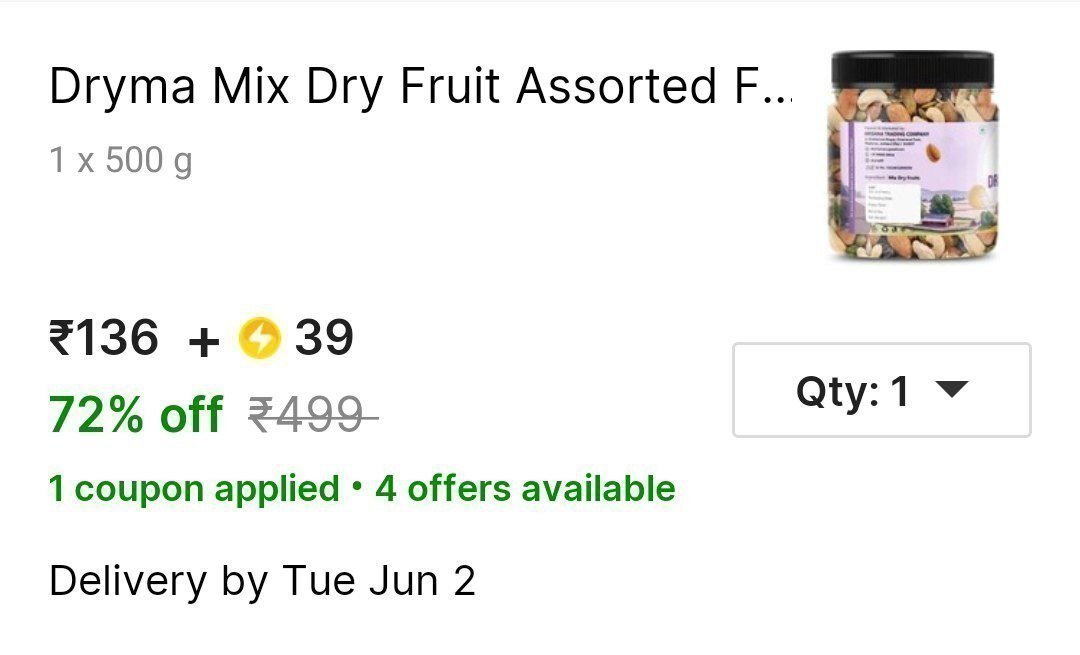 Mix Dry Fruit 500g 136 39sc