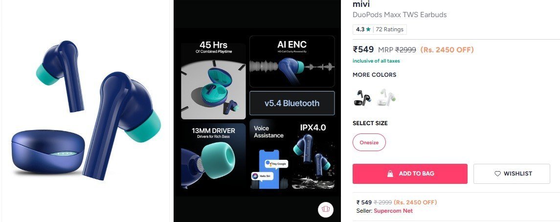 Myntra Mivi Tws 549