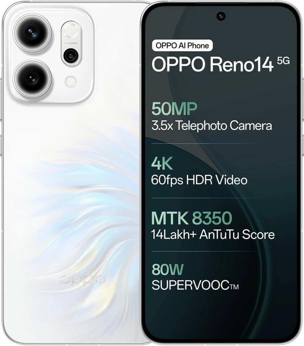 Oppo Reno14 5g (pearl White 256 Gb) (8 Gb Ram) 31 499