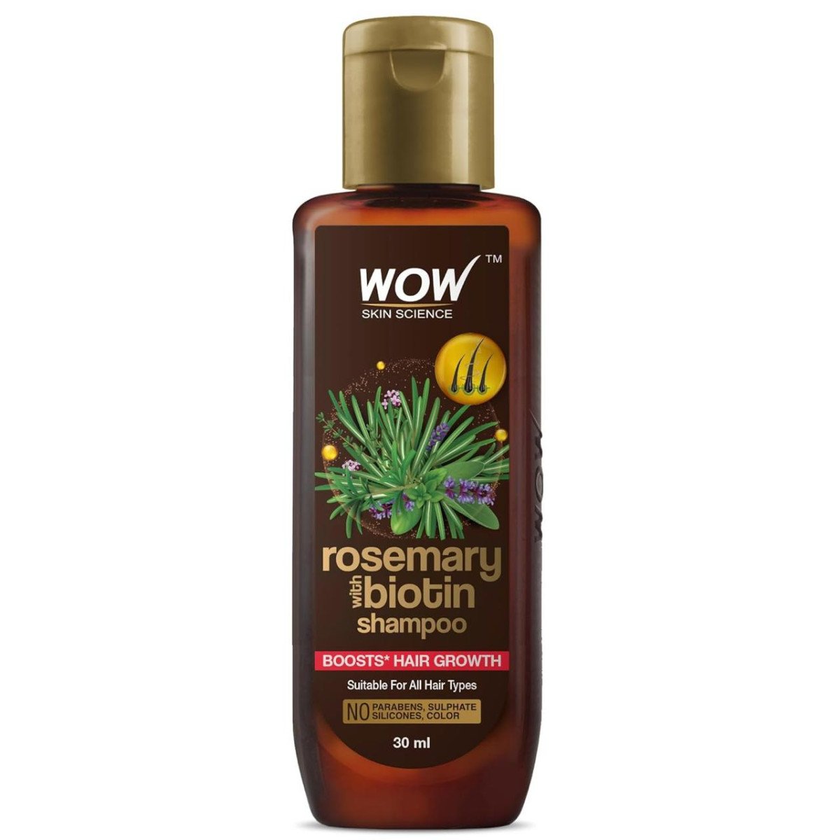 Wow Skin Science Rosemary Biotin Hair Growth Shampoo 30ml 45