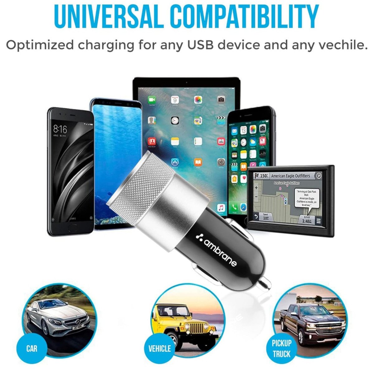 Ambrane 12w Fast Car Charger 160apply 10 Coupon