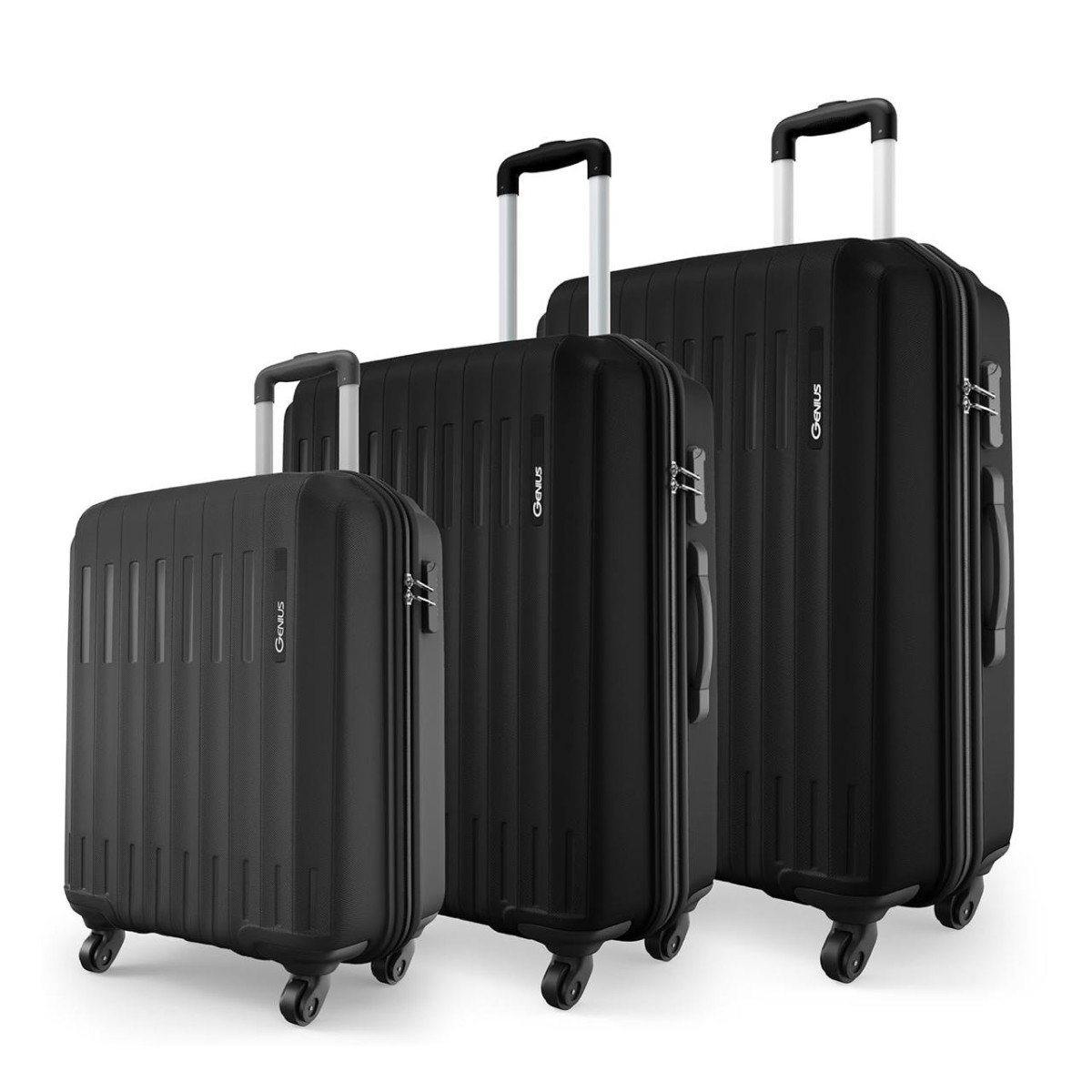 Safari Genius Alley Set Of 3 (cabin Medium Large) Trolley Bags Hard Case Po