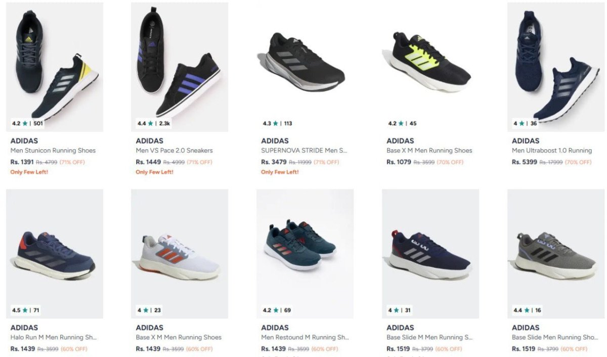 Myntra 75 On Adidas Shoes Men Women Kids