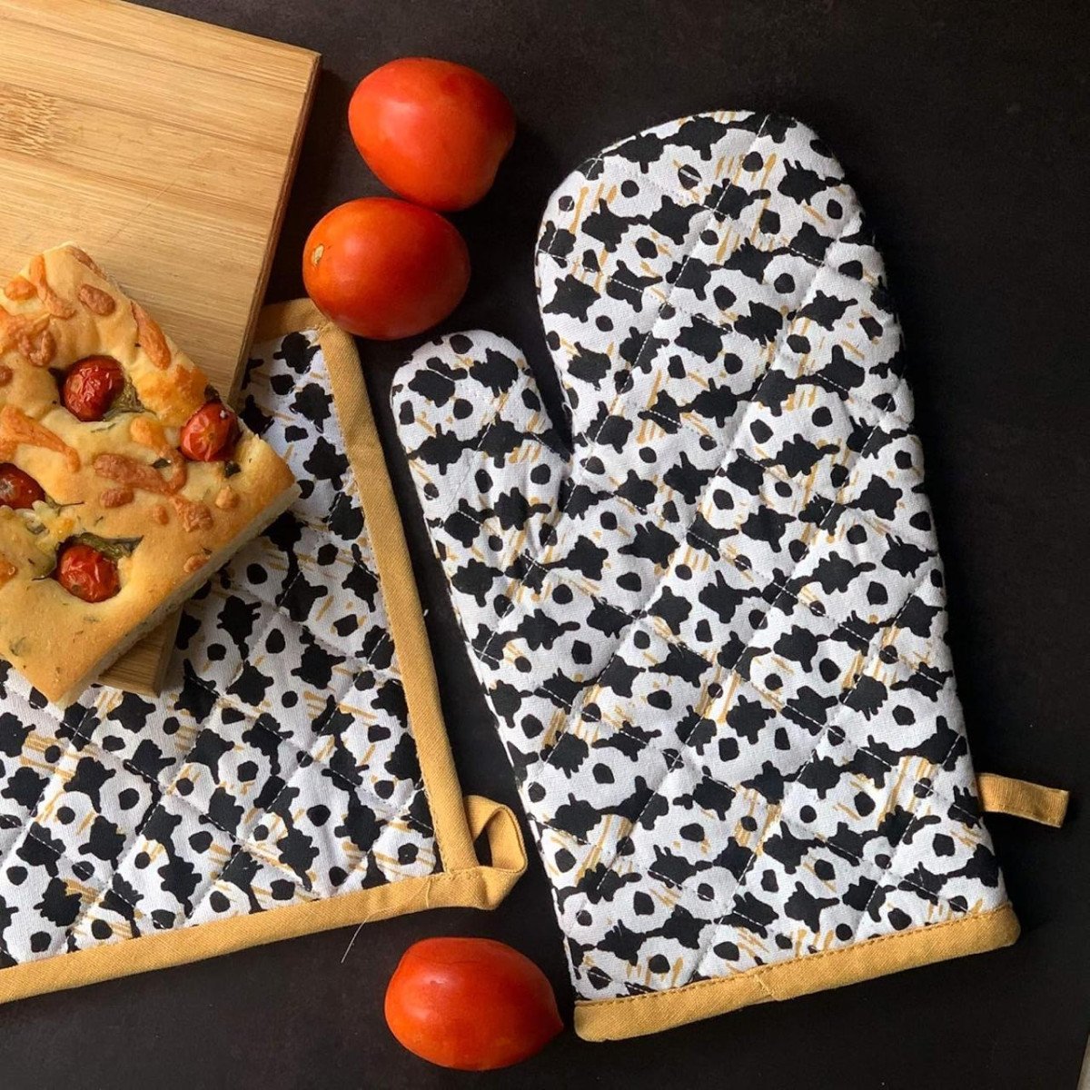 Pixel Home Organic Cotton Flower Print Apron 