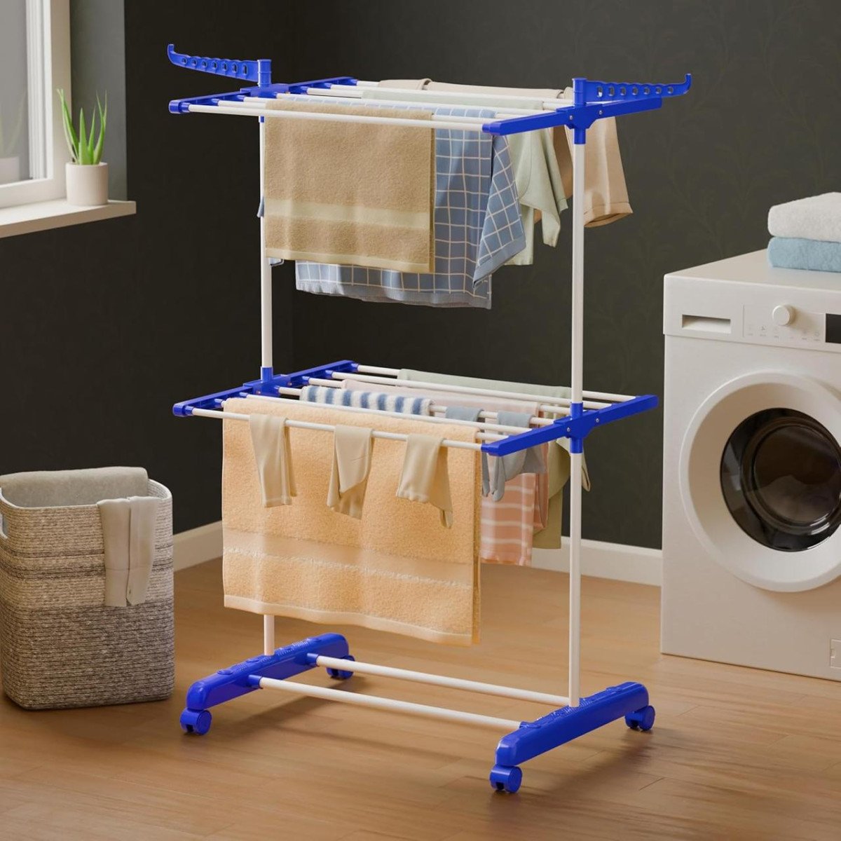 Happer Premium 2 Layer Cloth Drying Stand Com
