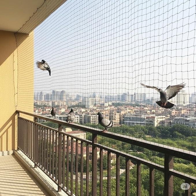 Pigeon Nets For Balconies (7 X 5 Ft - Green) Anti Bird Pigeons Control Net 270