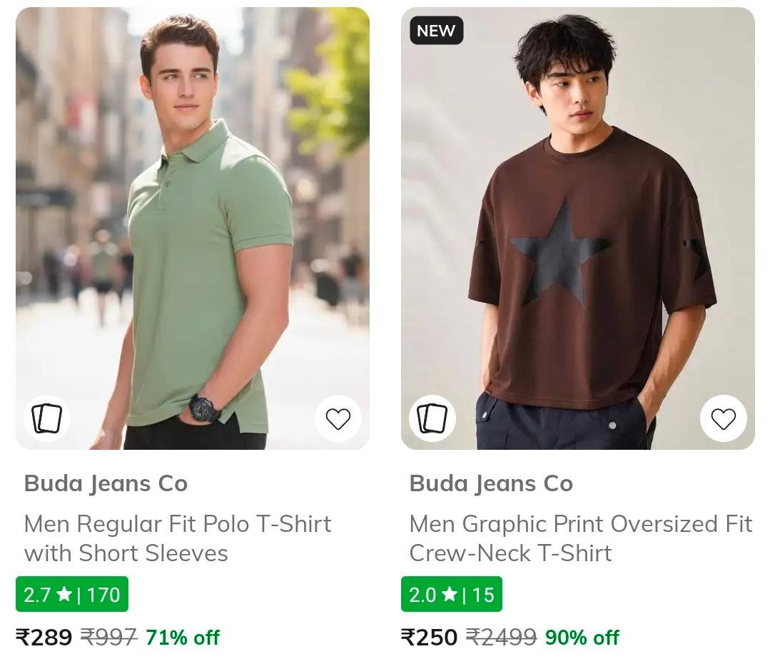 Ajio Buda Jeans Alpha Tribe T-shirts Under 299uspa Shirts Starting At 749forever New Min 50