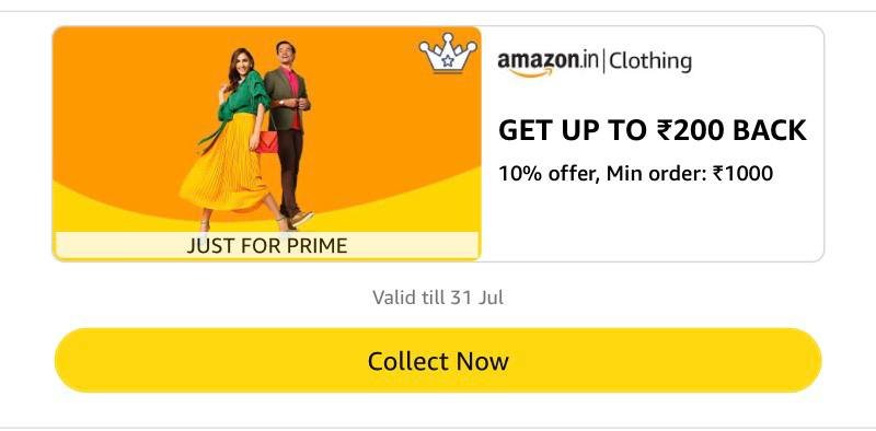 Get 10 Cashback 200 On Clothing Ordercollect Buy Min Order Value 1 000