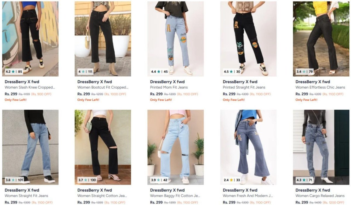 Myntra Loot Dressberry Women Jeans 299