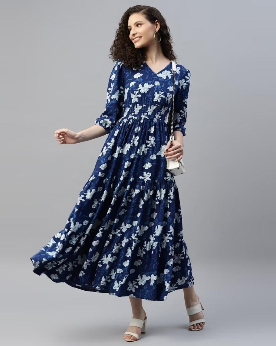 Raiyani Enterprise X Ag Women Floral Print Tiered Dress 346