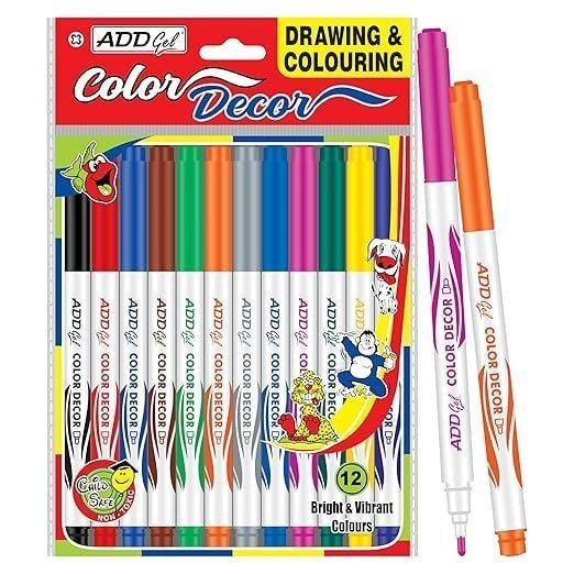 Add Gel Color Decor Sketch Pen 12 Pen Set (2) 100