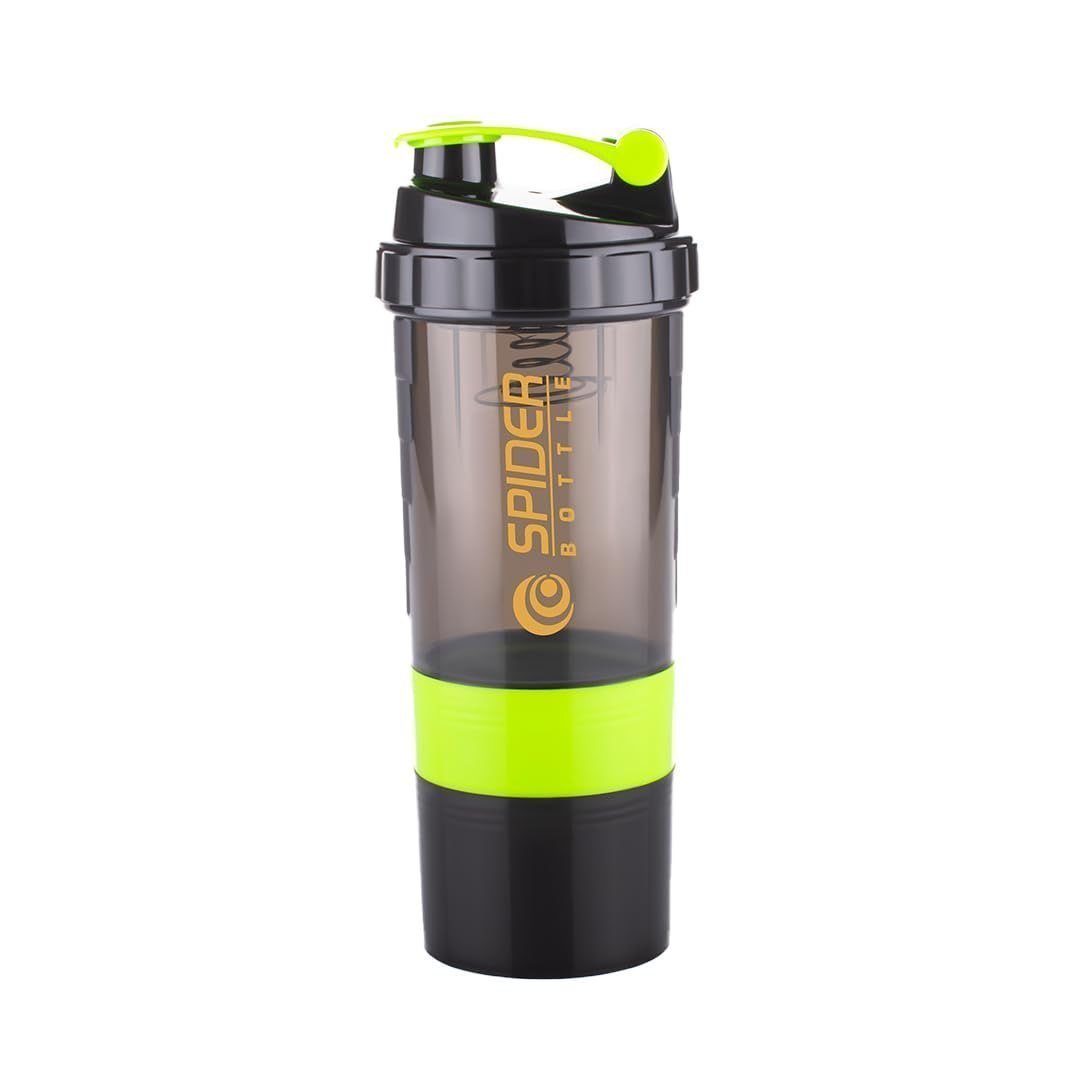 Attro Plastic Spider Shaker Bottle With Storage 300ml Protein Mixer Bottle 154