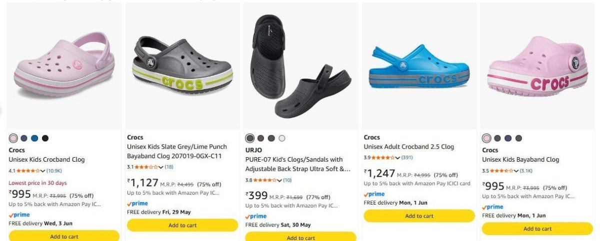 Loot 80 On Crocs Kids Clogs