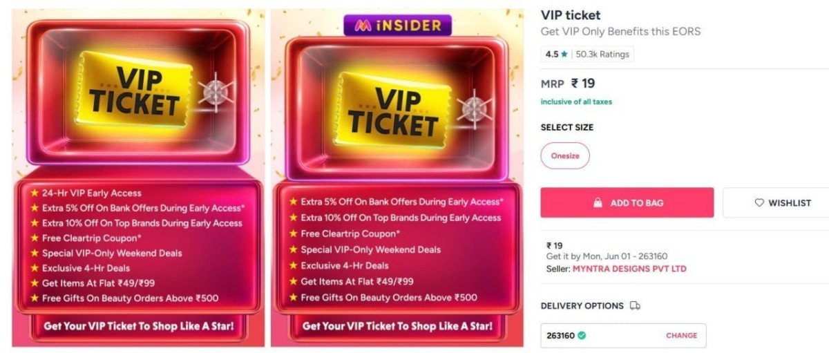 Ready Ho Sab Bina Vip Ticket Myntra Se Koi Loot Nh