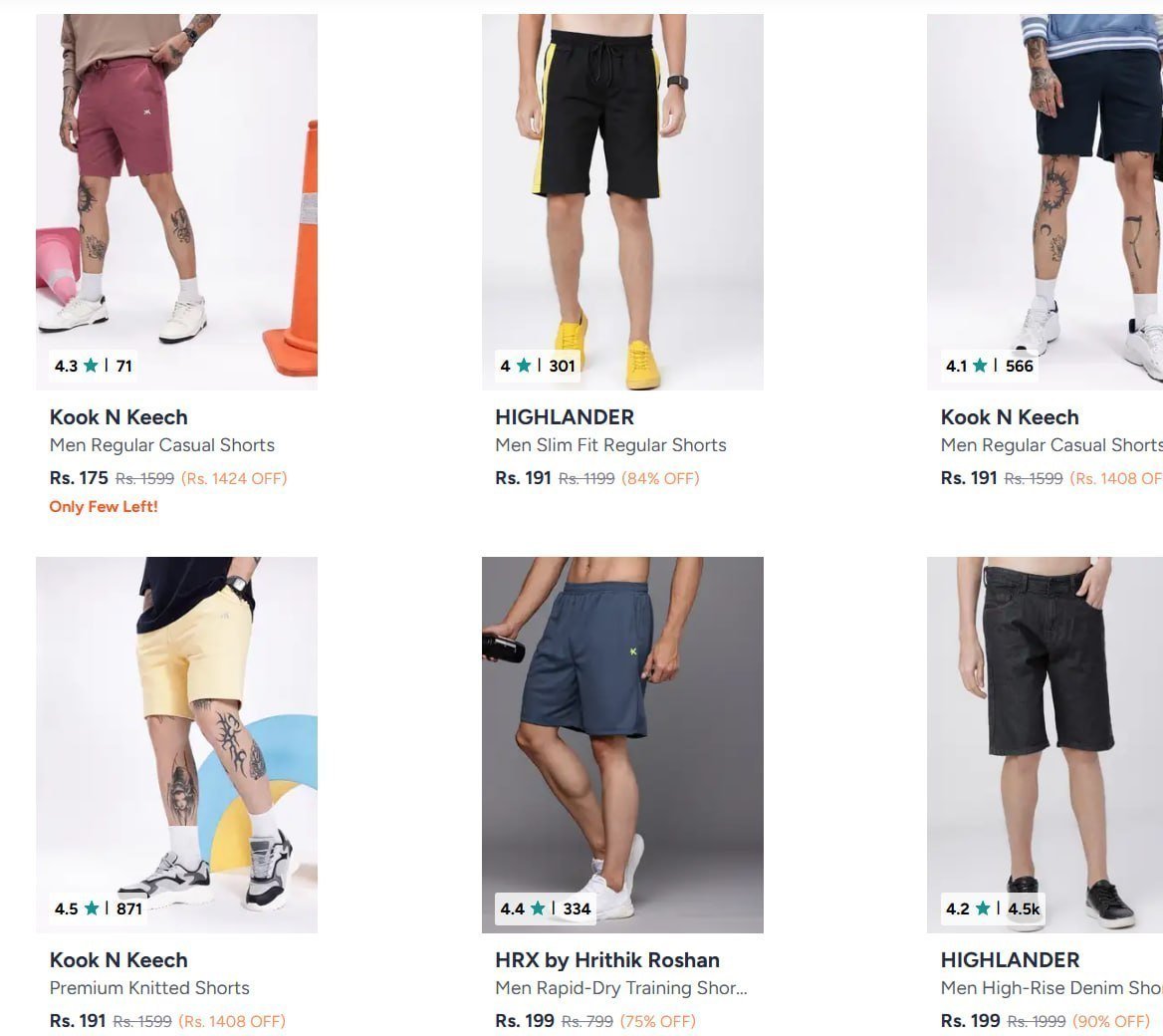Looooottop Brands Men Bottomwear 90 Starting From Rs 191 Myntra