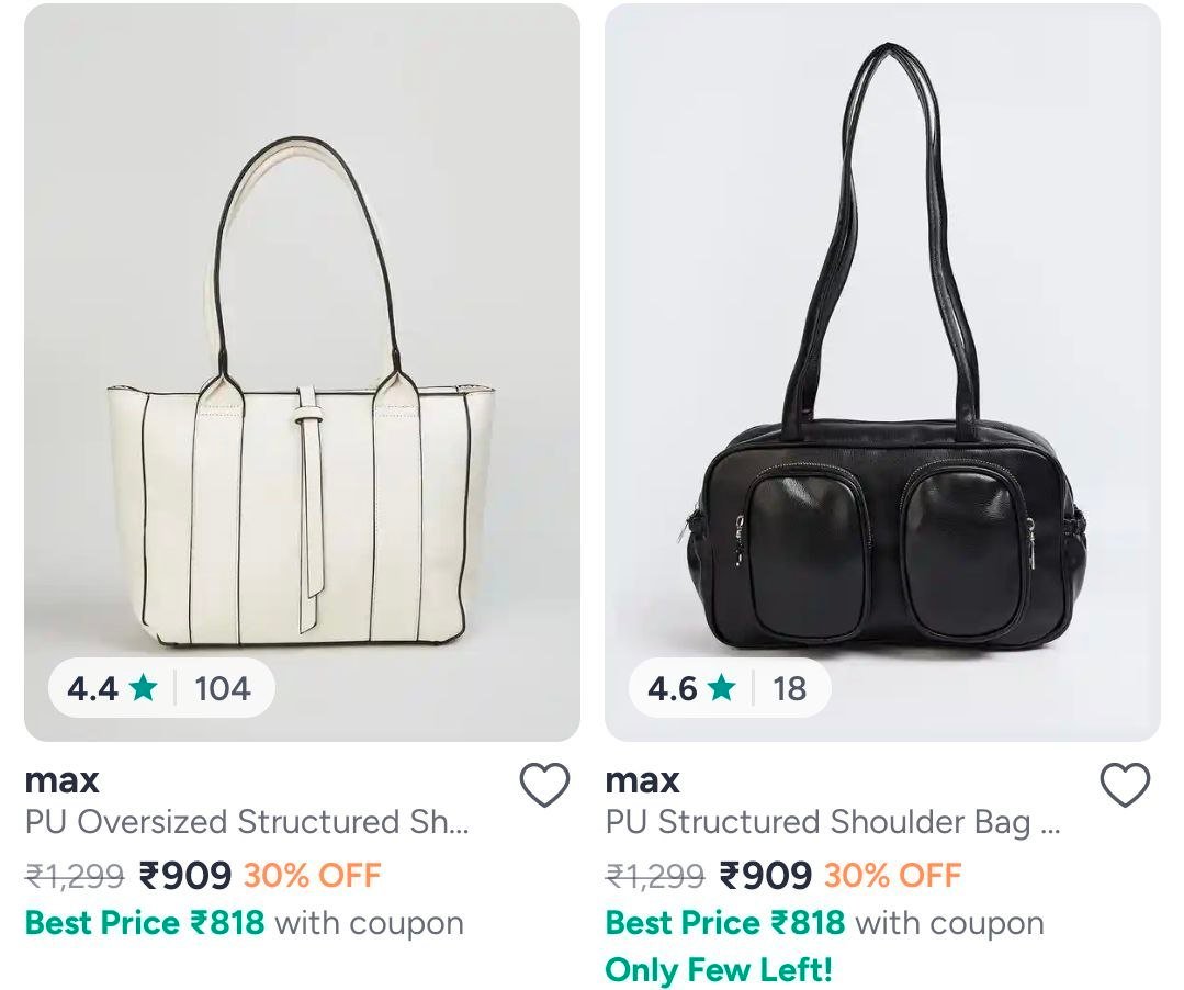 Myntra Min 50 On Juicy Couture Handbags Min 40 On Max Handbags Celtic Pure Leather Handbags At Min 50 Min 50 On United Colors Of Benetton More Deta