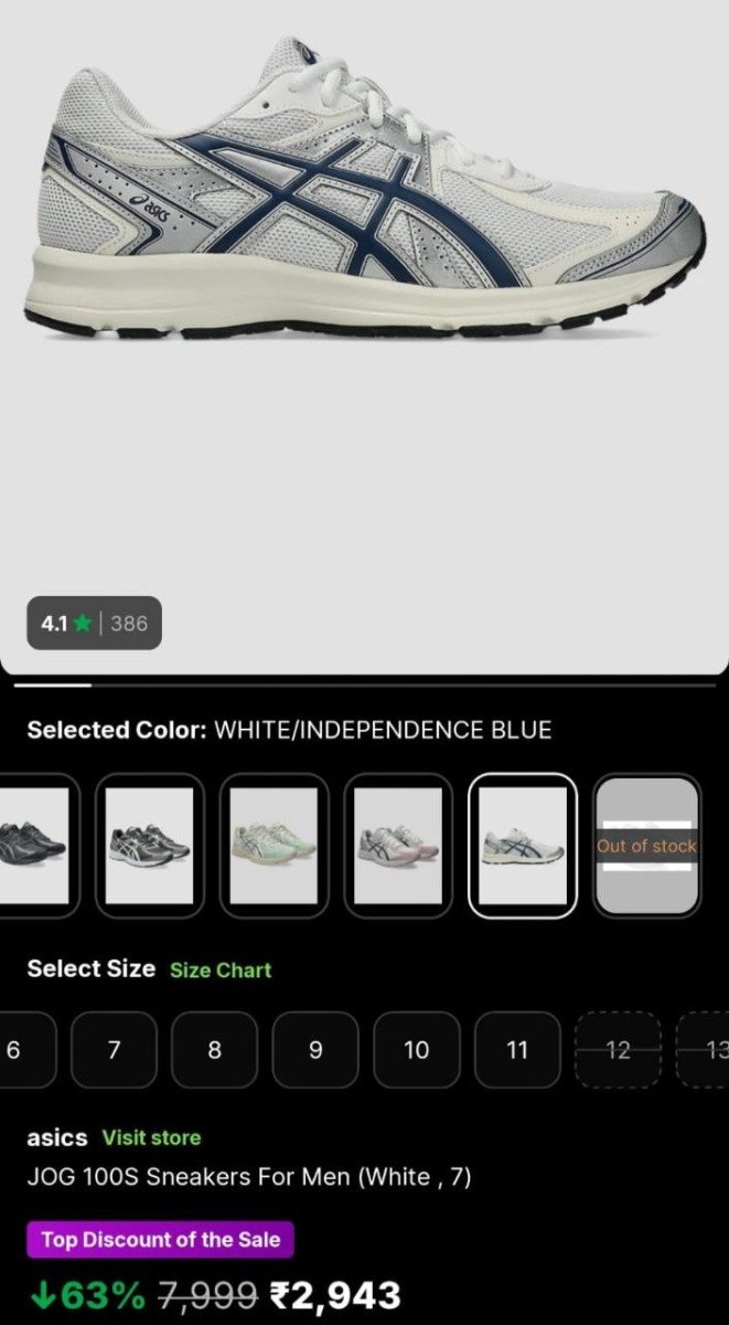 Flipkart Asics Deals Live Asics Jog 100s Rs 2949 Asics Gel-jadeite 3 Rs 599